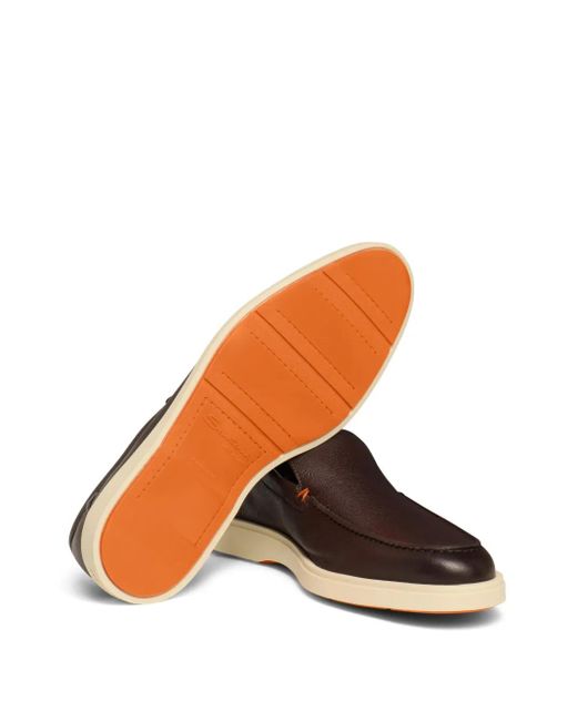 メンズ Santoni レザーローファー Brown