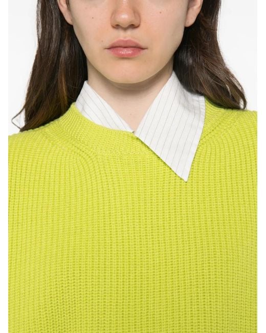 Liviana Conti Yellow Ribbed-Knit Vest