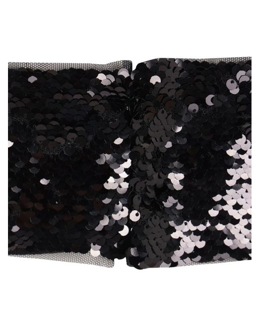 Simone Rocha Black Sequined Strapless Top