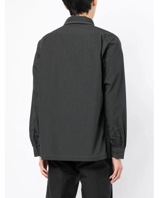 And Wander Black Logo-Print Shirt Jacket for men