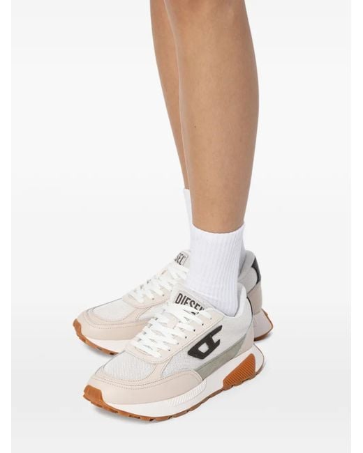 DIESEL White S-Tame D-Up Sneakers