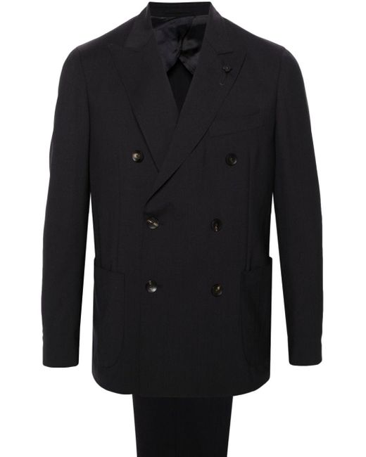 Costume en laine à veste croisée Lardini pour homme en coloris Black