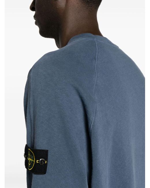 Stone Island Blue Sweatshirt With Patch for men