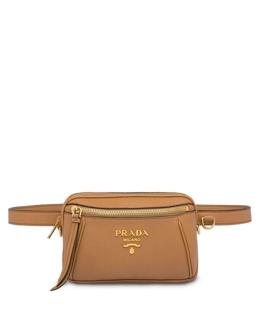 Prada Brown Saffiano Leather Belt Bag