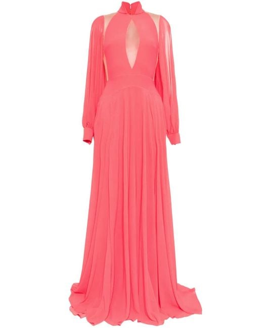 Saiid Kobeisy Pink Crepe Georgette Dress
