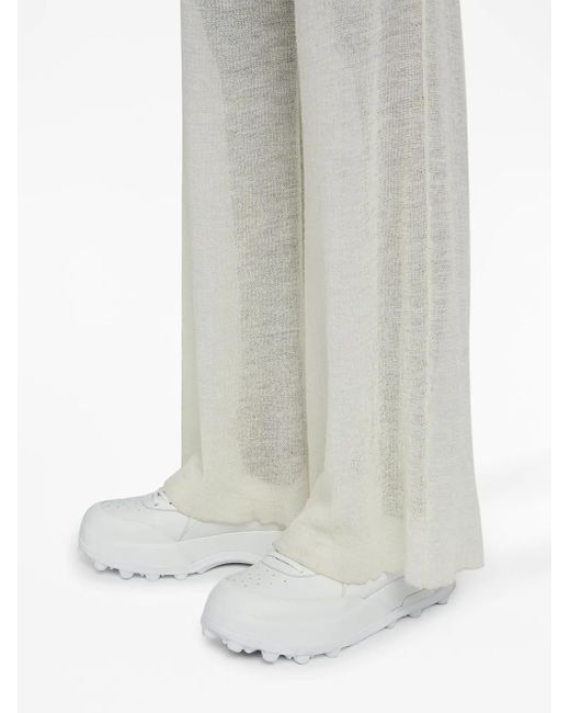 Jil Sander White Orb Leather Sneakers