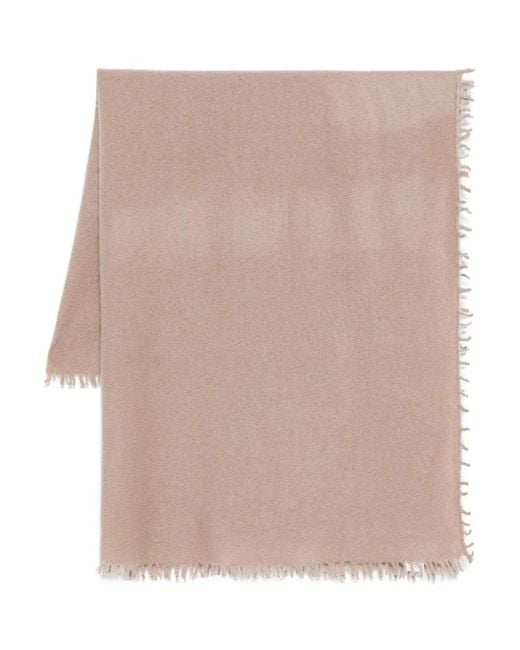 Liska Natural Frayed-Edge Cashmere Scarf