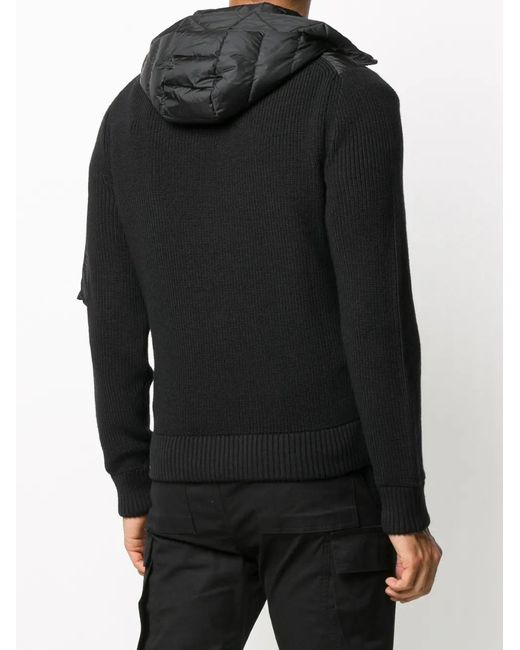 Moncler Black Padded-front Hooded Jacket for men