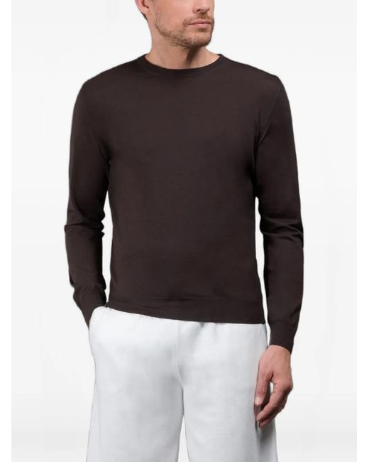 Moorer Black Orvieto Round-Neck Long-Sleeve Sweater for men