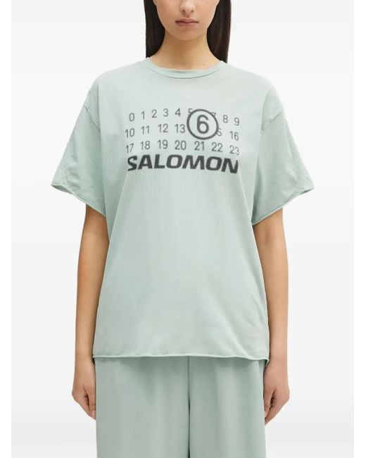 MM6 by Maison Margiela Green X Salomon Print Textured Seamless T-Shirt