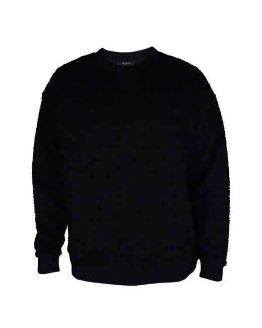 Balmain Black Crew-Neck Sweater for men