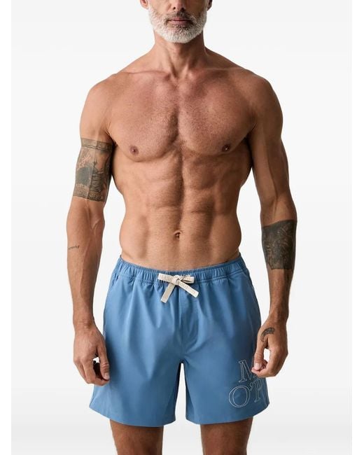 Marc O' Polo Blue Logo-Embroidered Swim Shorts for men
