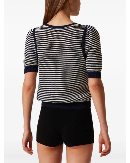 Twinset ストライプ Tシャツ Black