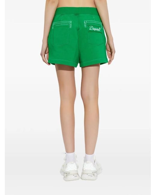 DSquared² Green Logo Patch Mini Shorts