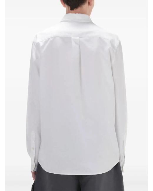J.W. Anderson White Logo Pocket Cotton Shirt for men