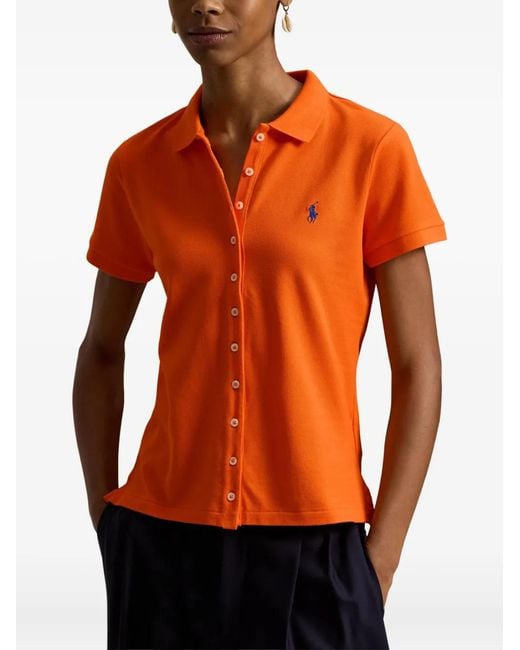 Polo Ralph Lauren Short-Sleeve Shirt in Orange | Lyst