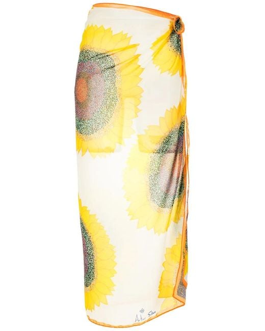 Amir Slama Yellow Printed Beach Skirt