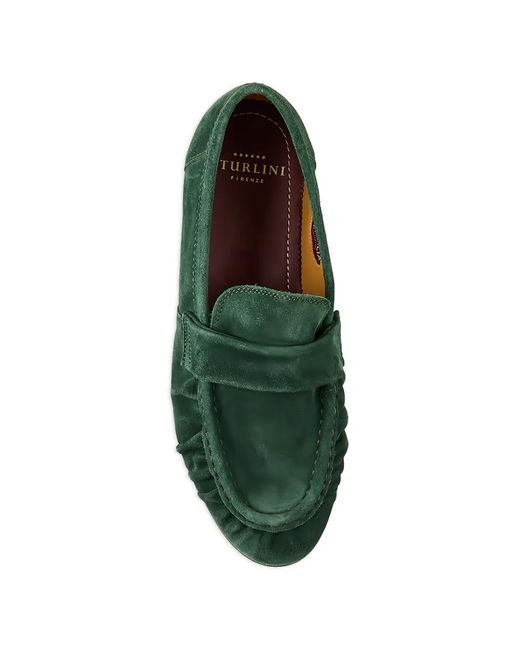 STURLINI FIRENZE Green Ruched-Detail Loafers for men