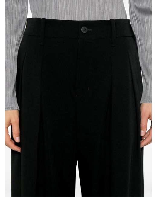 Issey Miyake Black Wool Gabardine Trousers