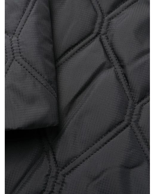 Ganni Black Quilted Midi Coat
