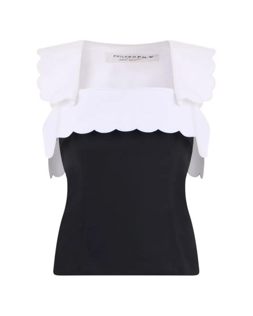 Philosophy Di Lorenzo Serafini White Scalloped-Edge Blouse