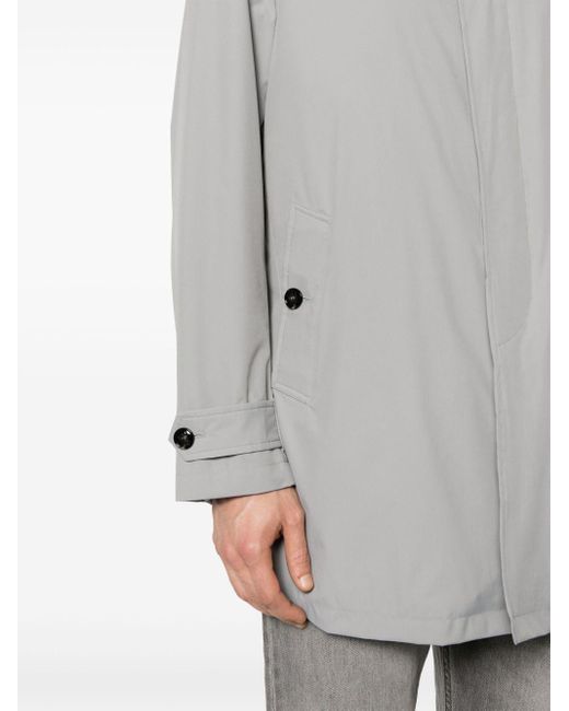 Kiton Gray Single-breasted Raincoat for men
