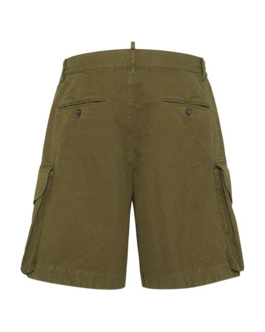DSquared² Green Cargo Shorts for men