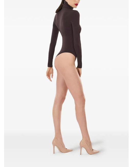 Wolford Purple Seamless High-Neck Bodysuit