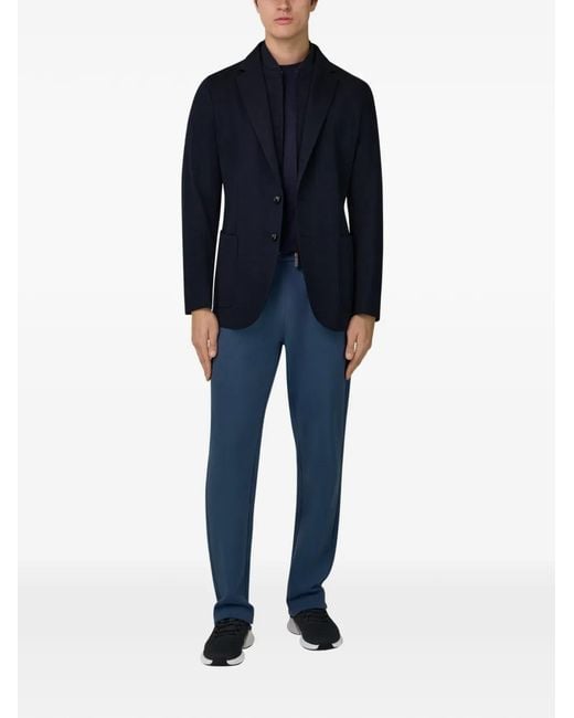 Boggi Blue Wool Blend Sweatshirt Jacket for men