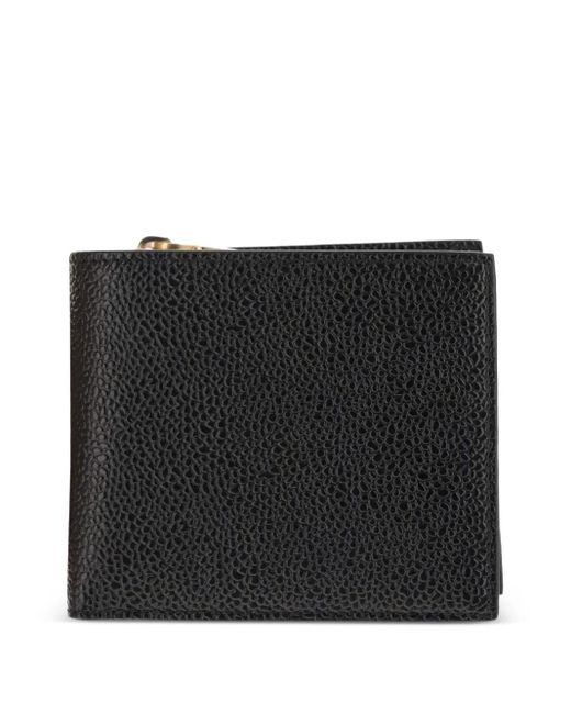 Thom Browne Black Leather Fold Wallet