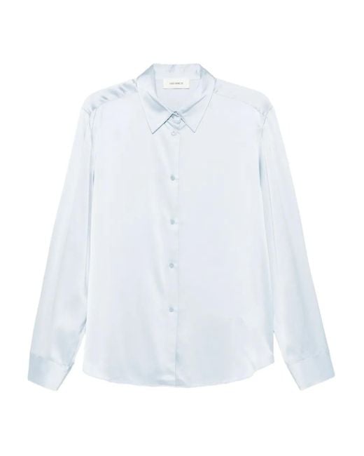 Camisa de seda de manga larga Lisa Yang de color White