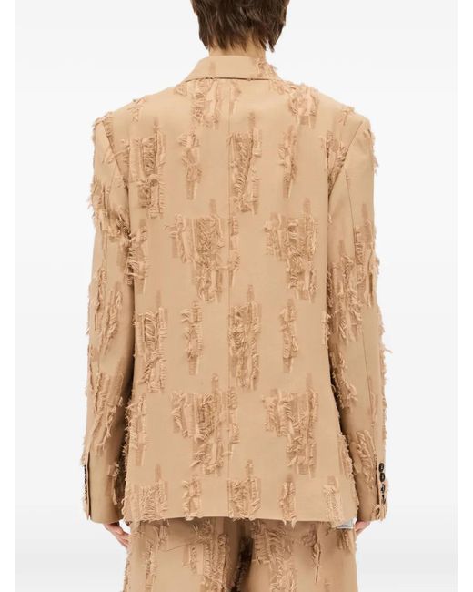 MSGM Gerafelde Blazer Met Ruches in het Natural