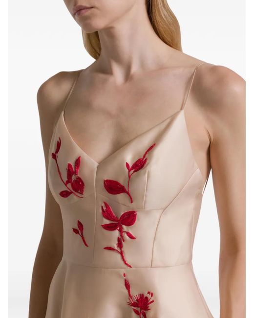 Vestido midi con motivo floral Alberta Ferretti de color Pink