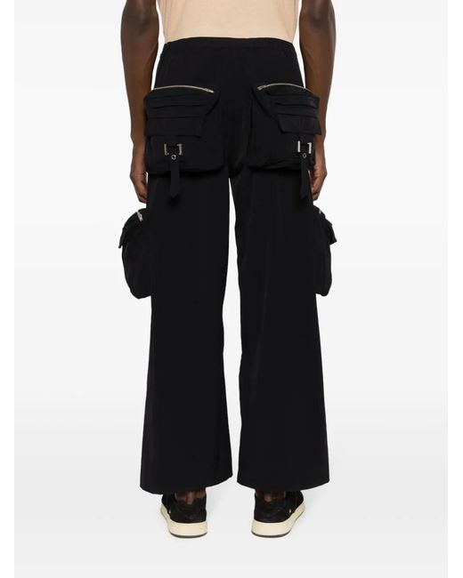 Amir Slama Black Multi-Pocket Wide-Leg Trousers for men