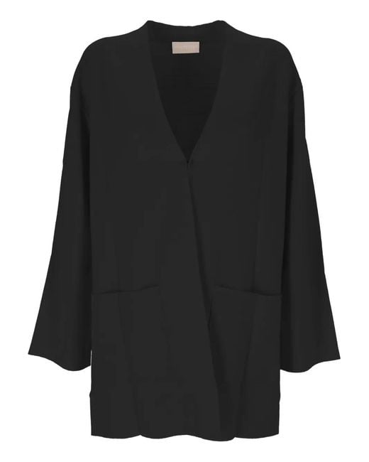 Hemisphere Black Open-Front Cardigan