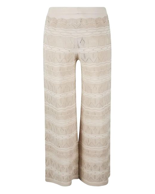 D.exterior Natural Knitted-Lace Trousers