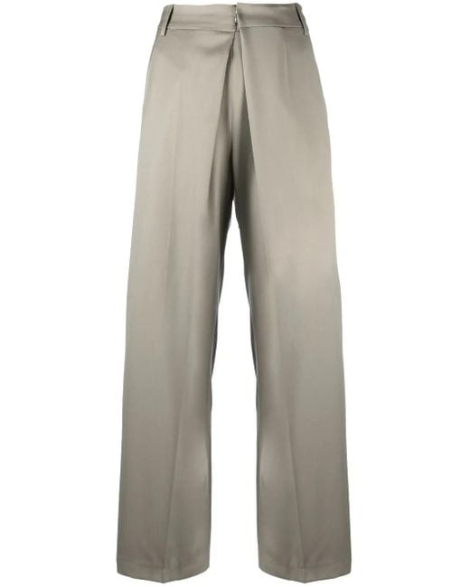 Low Classic Gray Inverted-pleat Detail Trousers