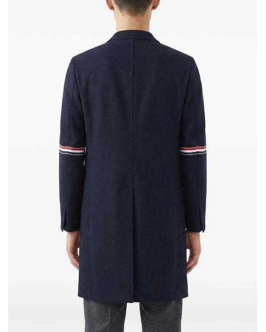 Thom Browne Blue Single-Button Coat for men