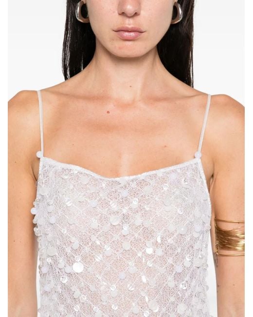 Abito Corto Con Paillettes di Roberta Einer in White