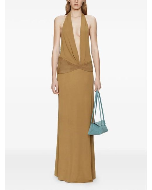 Christopher Esber Natural Contour Halterneck Belted Dress