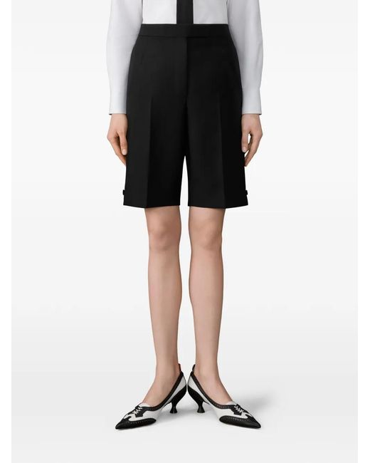 Thom Browne Black Button Bermuda Shorts