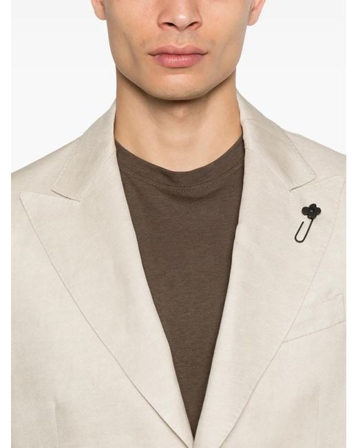 Lardini Natural Brooch-Detail Blazer for men