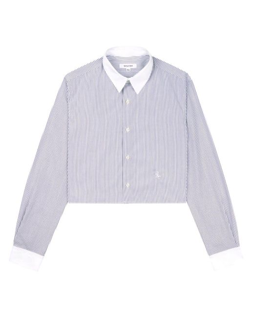 Chemise en coton à rayures Sporty & Rich en coloris White