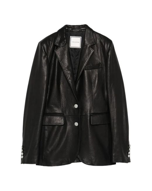 Tagliatore Black Leather Jacket