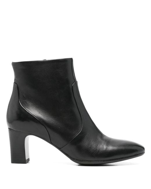 Botines de piel con tacón de 60 mm Mara Bini de color Black