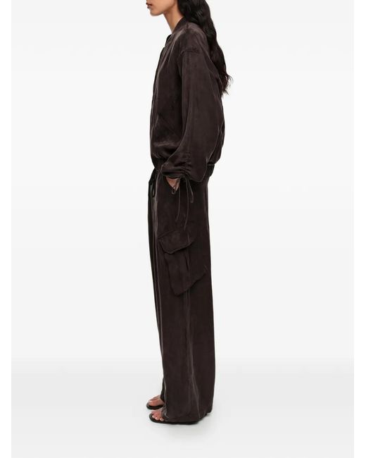 Bimba Y Lola Black Side-Drawstring Bomber Jacket