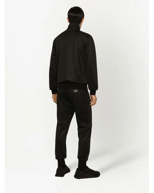 Dolce & Gabbana Black Pantalone jogging Con Placca for men