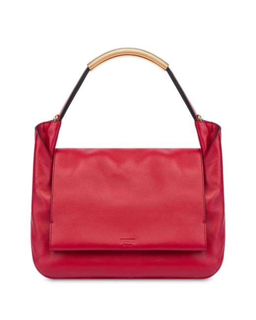 Moschino Red Handle Me Tote Bag