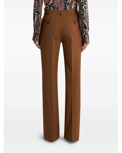 Etro Brown Belt-Loops Trousers