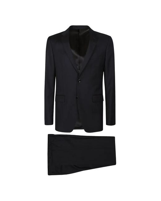 Lardini Black Wool Single-Breasted Suit for men